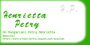 henrietta petry business card